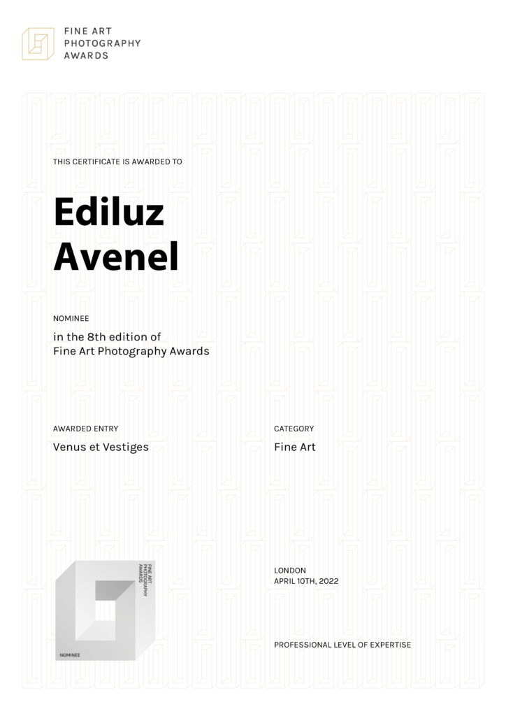 Ediluz 8e au Fine Art Photography Award 2022 - certificat